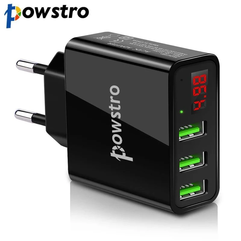 Universal 5V 3A 3 USB Smartphone Ladegerät Aktuelle Spannung Display Ladegeräte für iPhone Samsung Xiaomi Huawei Handy