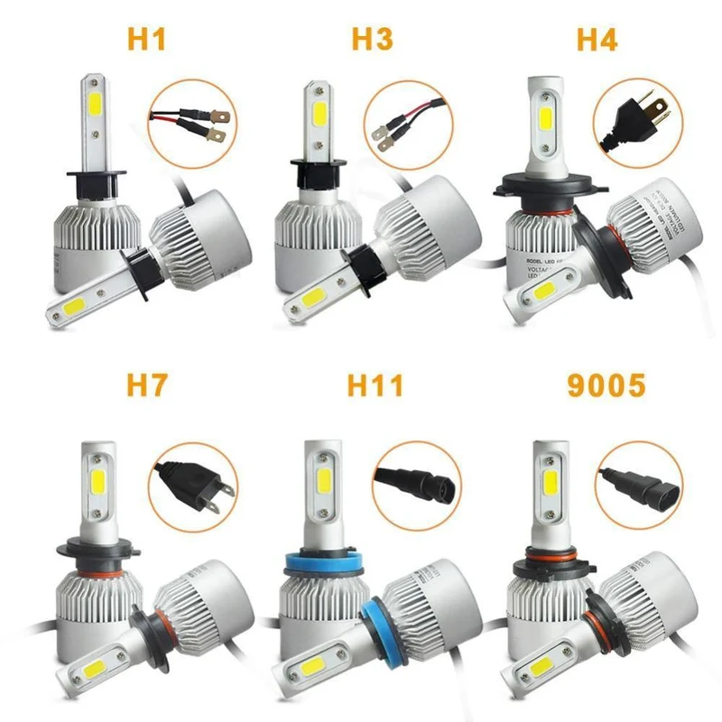 1 satz H7 LED H1 H4 H11 Auto Scheinwerfer Birne H3 HB4 H8 HB3 9005 9006 LED Nebel Lichter 72 W 8000LM 6500 K Auto Auto Licht