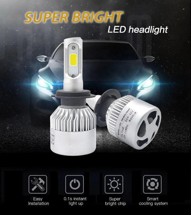 1 satz H7 LED H1 H4 H11 Auto Scheinwerfer Birne H3 HB4 H8 HB3 9005 9006 LED Nebel Lichter 72 W 8000LM 6500 K Auto Auto Licht