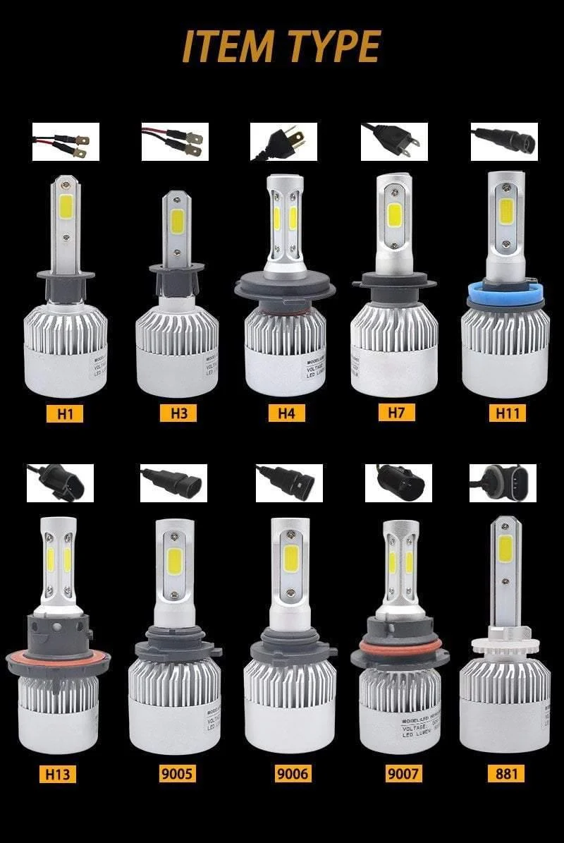 1 satz H7 LED H1 H4 H11 Auto Scheinwerfer Birne H3 HB4 H8 HB3 9005 9006 LED Nebel Lichter 72 W 8000LM 6500 K Auto Auto Licht