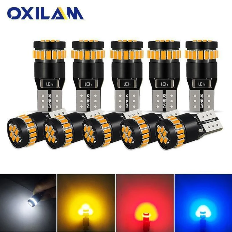 10x T10 LED W5W LED Canbus Autolampe 12V 3014 24SMD Innenraumbeleuchtung 194 168 Glühlampe Weiß Blau Rot Gelb Kein Fehler