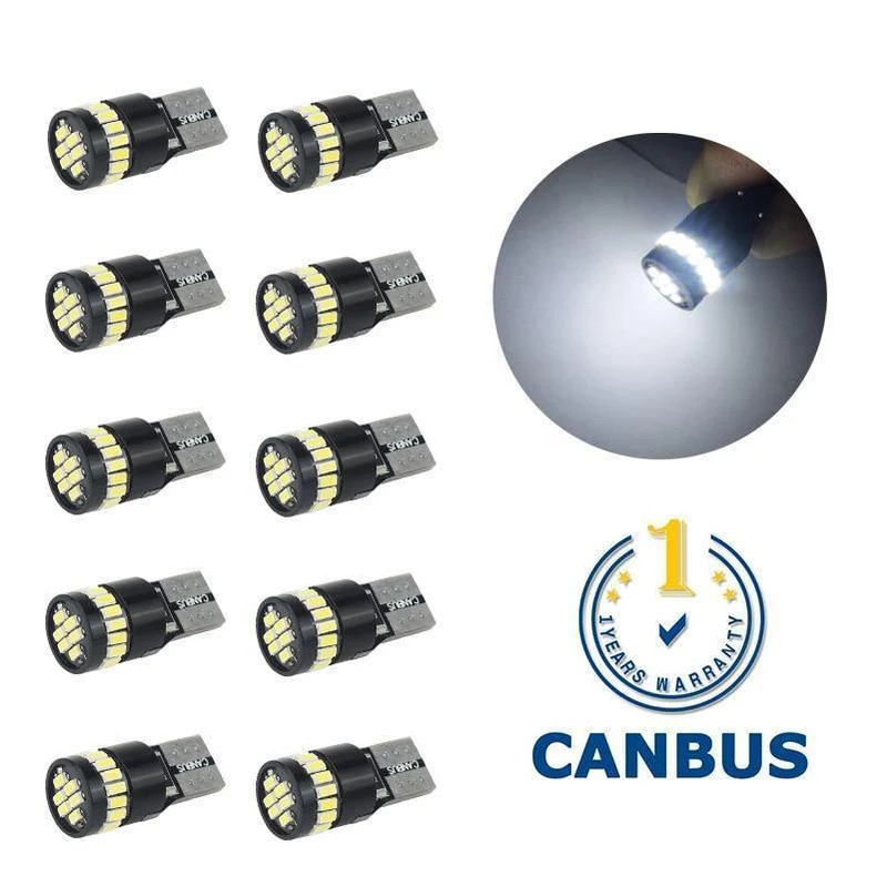 10x T10 LED W5W LED Canbus Autolampe 12V 3014 24SMD Innenraumbeleuchtung 194 168 Glühlampe Weiß Blau Rot Gelb Kein Fehler