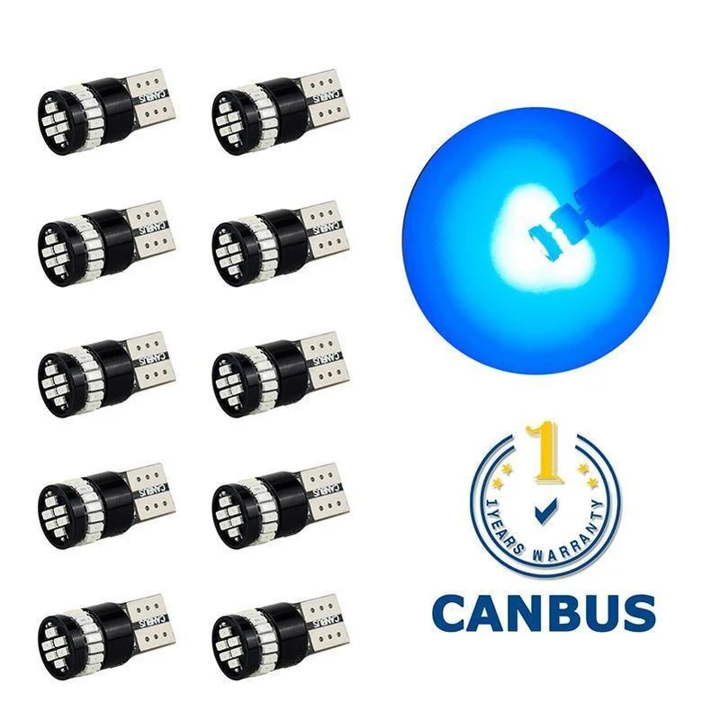 10x T10 LED W5W LED Canbus Autolampe 12V 3014 24SMD Innenraumbeleuchtung 194 168 Glühlampe Weiß Blau Rot Gelb Kein Fehler