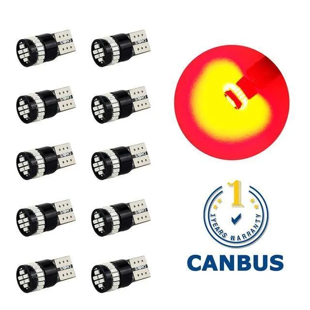 10x T10 LED W5W LED Canbus Autolampe 12V 3014 24SMD Innenraumbeleuchtung 194 168 Glühlampe Weiß Blau Rot Gelb Kein Fehler