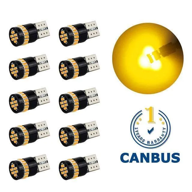 10x T10 LED W5W LED Canbus Autolampe 12V 3014 24SMD Innenraumbeleuchtung 194 168 Glühlampe Weiß Blau Rot Gelb Kein Fehler