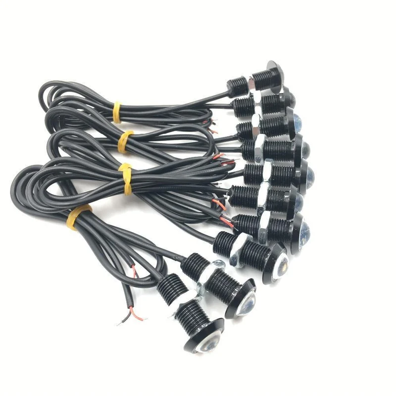 10pcs 12V Ultradünnes 18mm 23mm Auto LED Tagfahrlicht Eagle Eye Lampe leuchtet rot blau gelb weiß