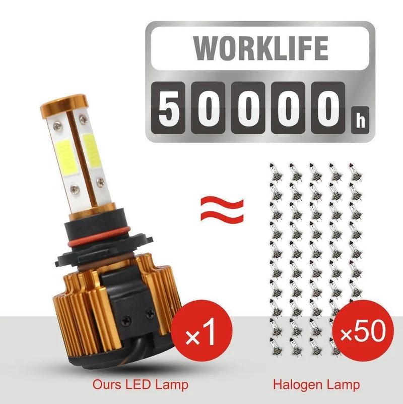 360W 32000LM 4-seitiger COB Hi / Lo Beam Autolicht LED Scheinwerfer H11 H7 H4 9005 HB3 9006 HB4 9007 H13 Canbus Glühbirne für Audi