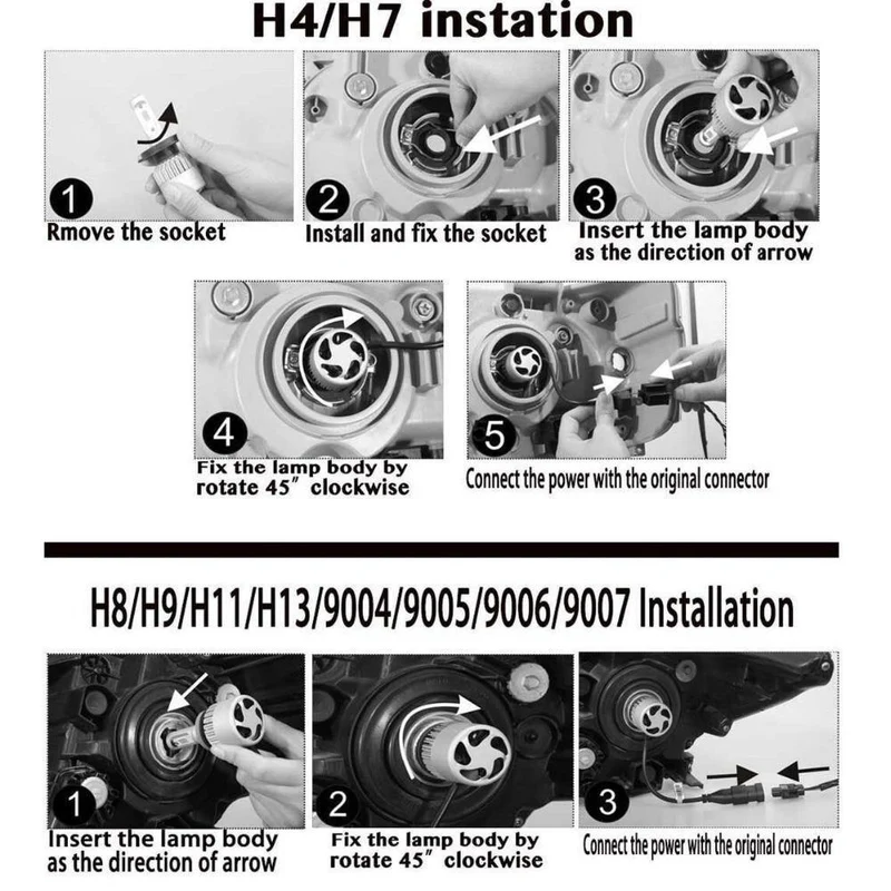 360W 32000LM 4-seitiger COB Hi / Lo Beam Autolicht LED Scheinwerfer H11 H7 H4 9005 HB3 9006 HB4 9007 H13 Canbus Glühbirne für Audi