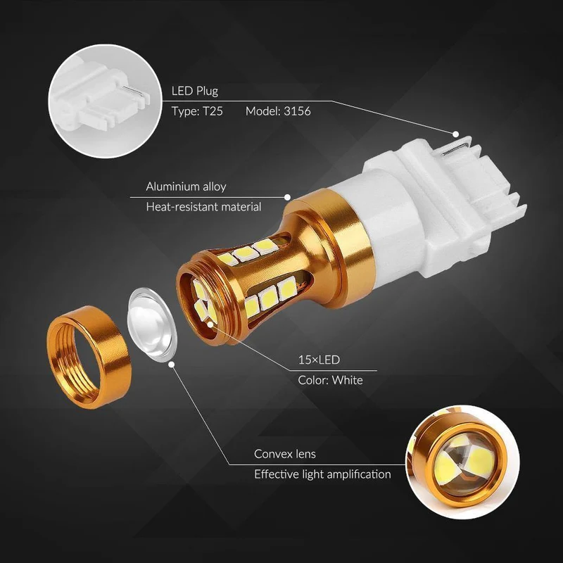 Canbus 12V/24V Weiß Farbe 1156 P21W T20 7440 3156 T25 Ba15s T15 W16W LED Lampe Bau15s Umkehr schwanz Hinten Auto Led Licht