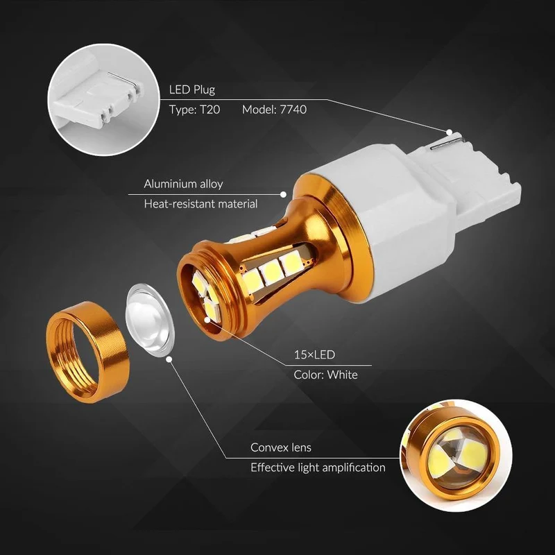 Canbus 12V/24V Weiß Farbe 1156 P21W T20 7440 3156 T25 Ba15s T15 W16W LED Lampe Bau15s Umkehr schwanz Hinten Auto Led Licht