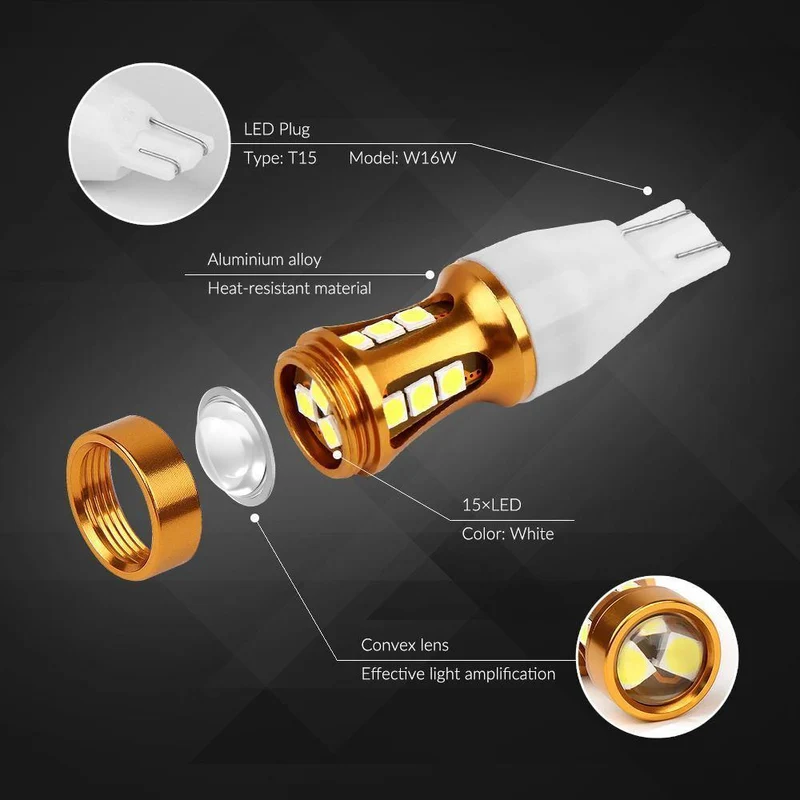 Canbus 12V/24V Weiß Farbe 1156 P21W T20 7440 3156 T25 Ba15s T15 W16W LED Lampe Bau15s Umkehr schwanz Hinten Auto Led Licht