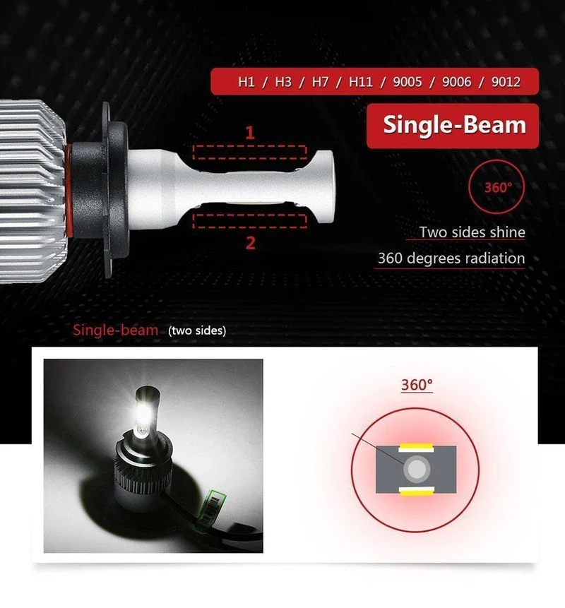 H4 H7 H11 9005 9006 H1 COB Auto LED Scheinwerfer Lampen Hallo-Lo Strahl 72W 8000LM 6500K/4300K ​​Auto Led Scheinwerfer Auto Licht 12v 24v