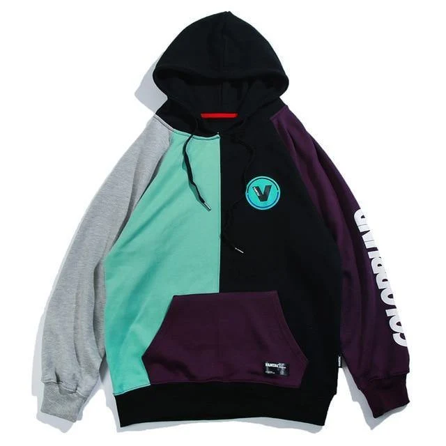 Hoodies Männer Vintage Farbblock Harajuku Streetwear Hip Hop Herbst Männliche Mode Casual Hoodie Sweatshirts