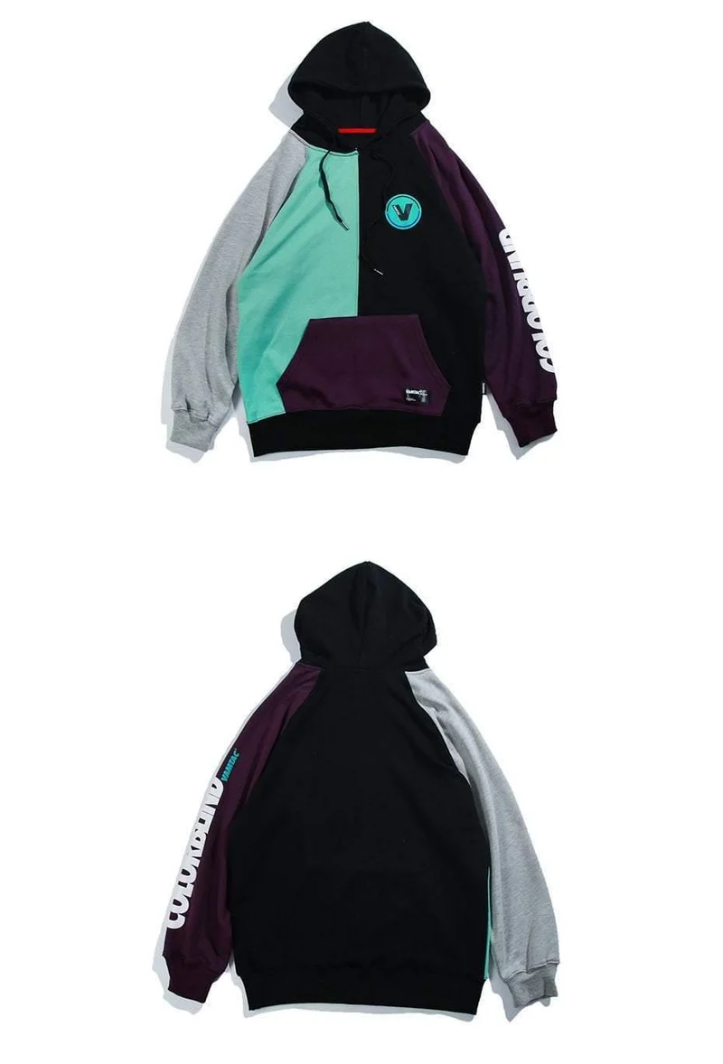 Hoodies Männer Vintage Farbblock Harajuku Streetwear Hip Hop Herbst Männliche Mode Casual Hoodie Sweatshirts
