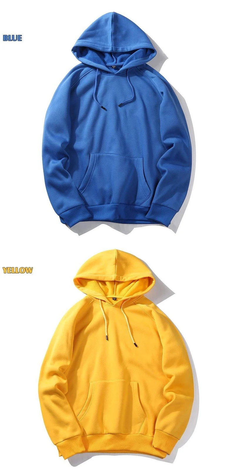 USA GRÖSSE Mode Farbe Hoodies Männer dicke Kleidung Winter Sweatshirts Männer Hip Hop Streetwear