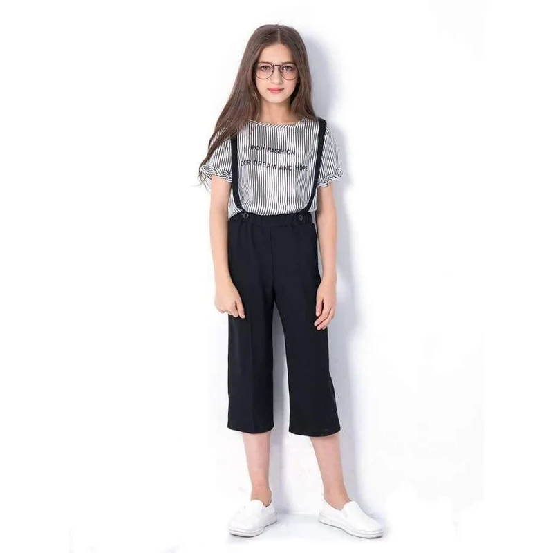 Sommer-Mädchen-Kleidungs-Satz T-Shirts Hosen-Kind-Klagen Zweiteilige Jugendliche Anzug Größe 6 7 8 9 10 11 12 13 14 Jahre