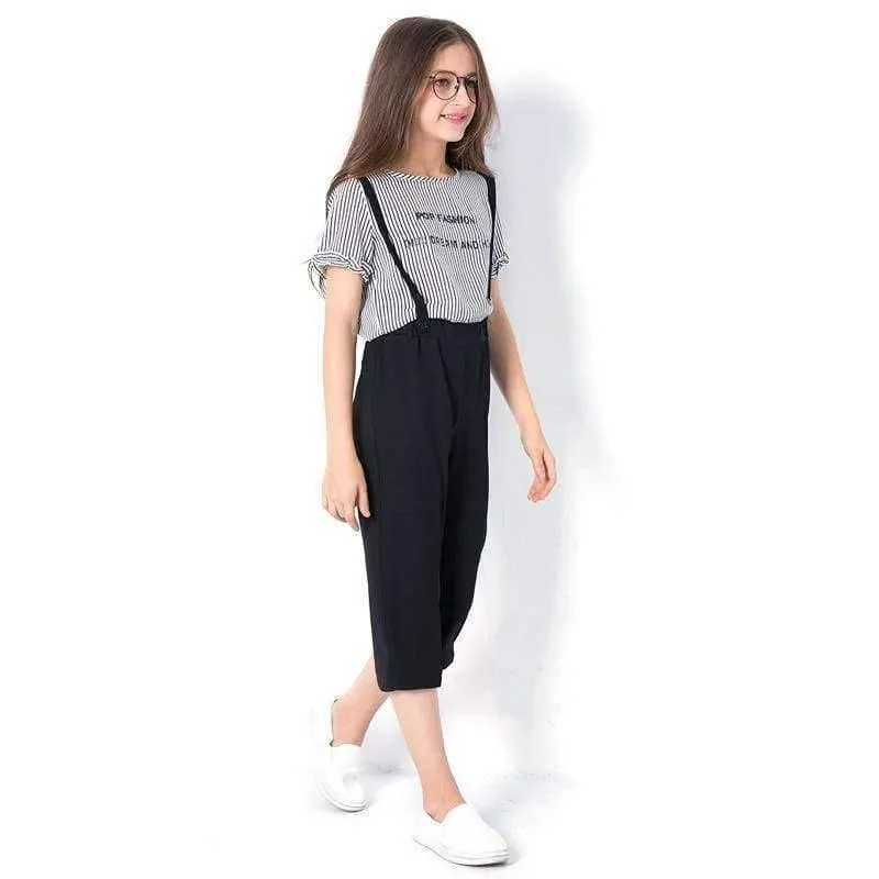 Sommer-Mädchen-Kleidungs-Satz T-Shirts Hosen-Kind-Klagen Zweiteilige Jugendliche Anzug Größe 6 7 8 9 10 11 12 13 14 Jahre