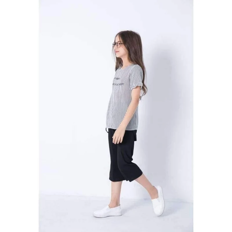 Sommer-Mädchen-Kleidungs-Satz T-Shirts Hosen-Kind-Klagen Zweiteilige Jugendliche Anzug Größe 6 7 8 9 10 11 12 13 14 Jahre