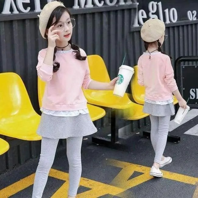 Kinder Mädchen Kleidung Set Herbst Teenager Mädchen Sport Anzug Cartoon Smiley Gesichter Chool Kinder Trainingsanzug 4 ~ 12T Mädchen Kleidung