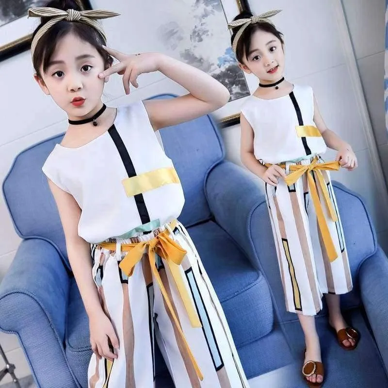 Sommer Kinder Mode Mädchen Kleidung Sets 2 Stück Chiffon Shirts + Hosen Anzüge Für Teenager Mädchen Kleidung Sets Ensemble Fille 12