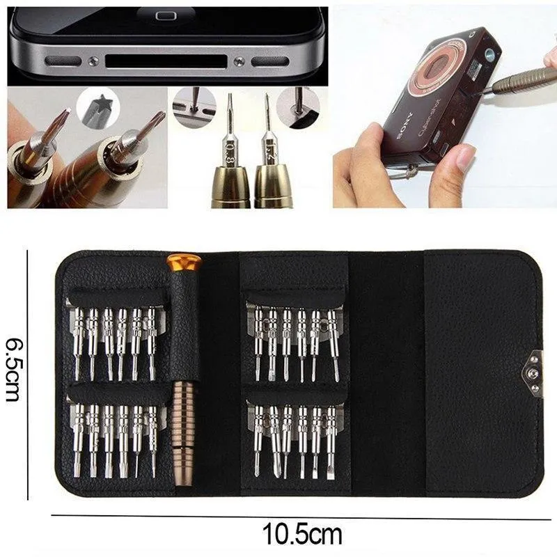 Schraubendreher-Set, 25-in-1, elektronischer Torx-Schraubendreher, Öffnungs-Reparatur-Werkzeug-Set für iPhone, Kamera, Uhr, Tablet-PC