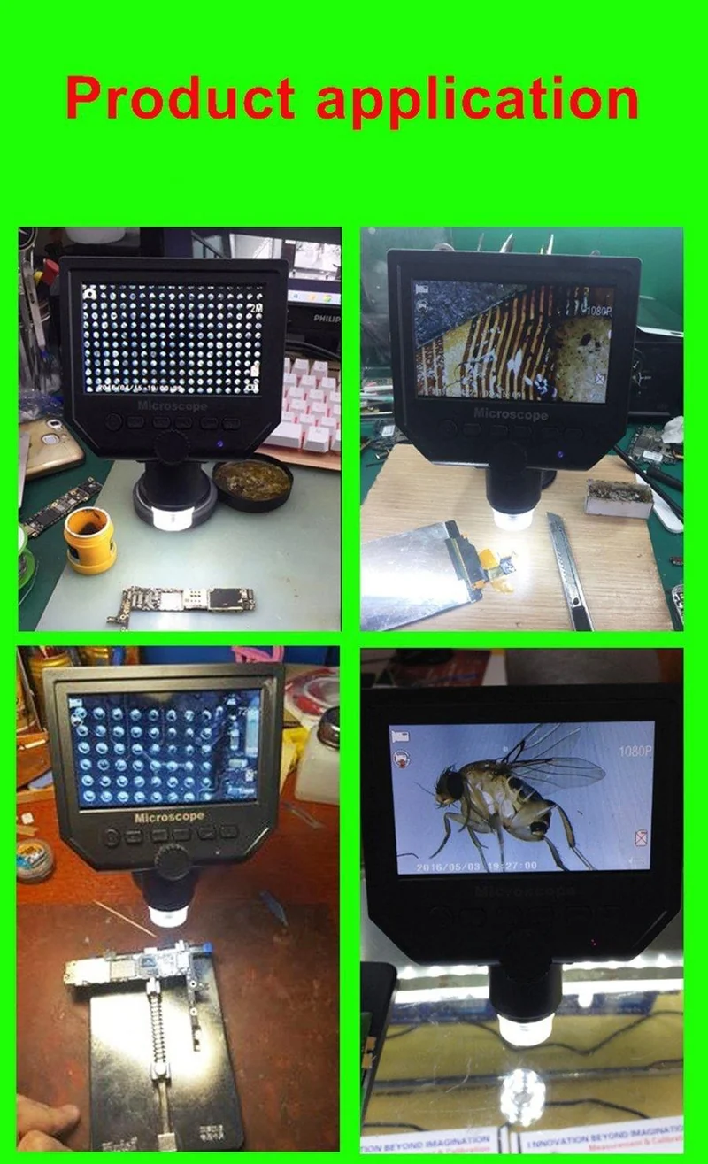 600X Digitalmikroskop Elektronisches Videomikroskop 4.3 Zoll HD LCD Lötmikroskop Telefonreparatur