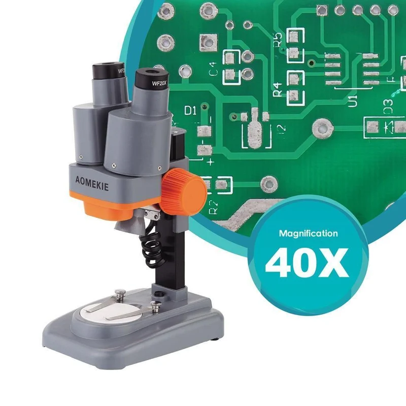 40X Binokular Stereo Mikroskop Top LED PCB Solder Mineral Probe Beobachten Kinder Wissenschaft Bildung Telefon Reparatur Werkzeug