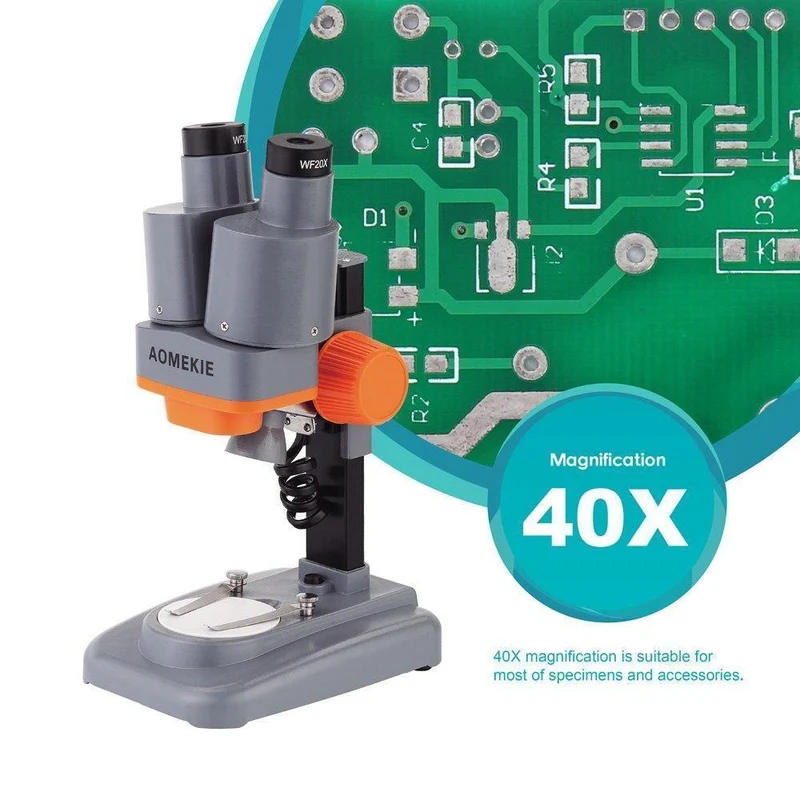40X Binokular Stereo Mikroskop Top LED PCB Solder Mineral Probe Beobachten Kinder Wissenschaft Bildung Telefon Reparatur Werkzeug
