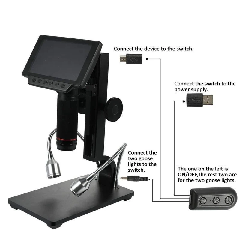 12MP 1080P Digitale Industrie-Videomikroskopkamera 560X Zoom HDMI USB-Mikroskop für die Reparatur von Telefon-Leiterplattenlötungen