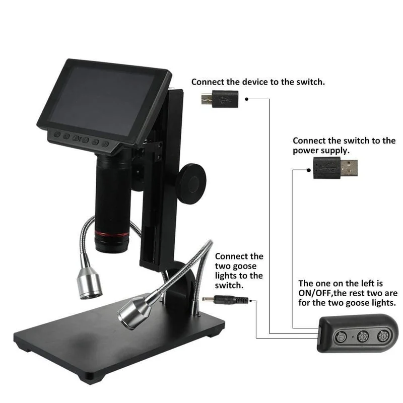 12MP 1080P Digitale Industrie-Videomikroskopkamera 560X Zoom HDMI USB-Mikroskop für die Reparatur von Telefon-Leiterplattenlötungen