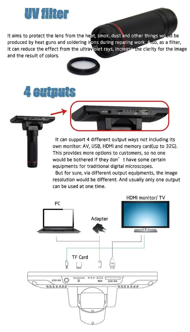 12MP 1080P Digitale Industrie-Videomikroskopkamera 560X Zoom HDMI USB-Mikroskop für die Reparatur von Telefon-Leiterplattenlötungen