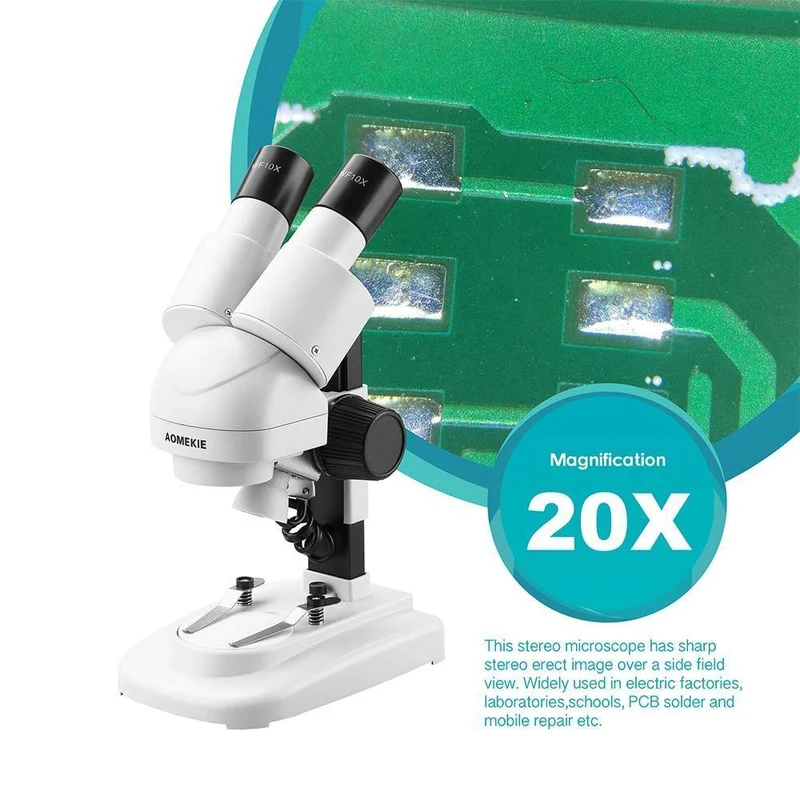 20X Stereomikroskop Binokular geneigte Okulare Top LED PCB Löttelefon Reparatur
