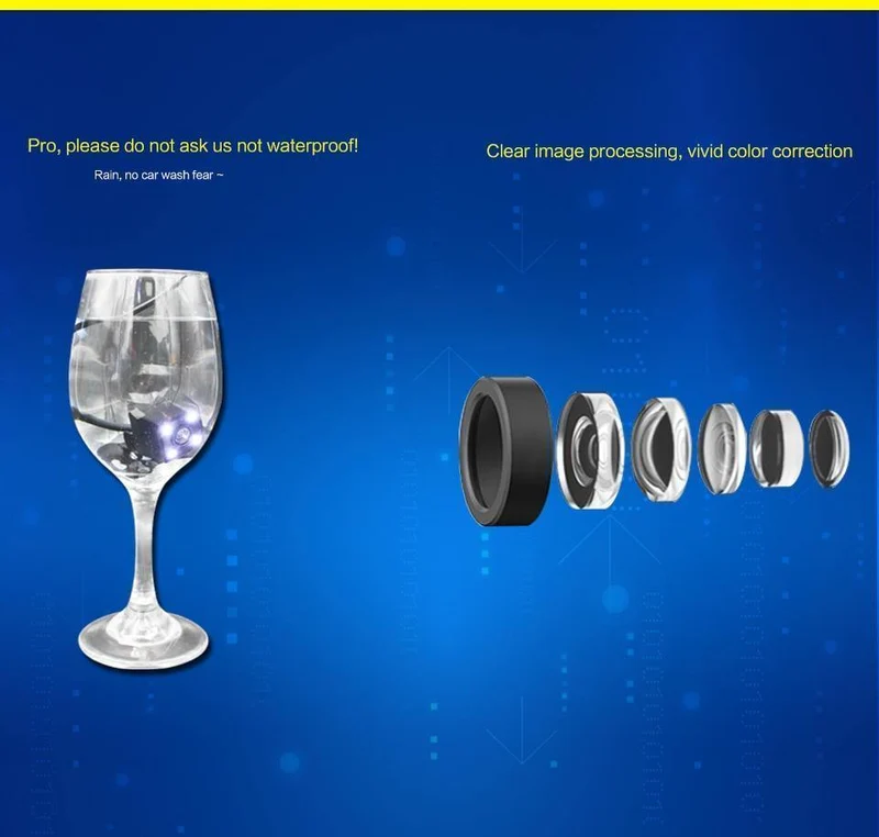 Auto-Rückfahrkamera 8 LED Nachtsicht Weitwinkel HD-Farbbild Wasserdichte Universal-Rückfahrkamera