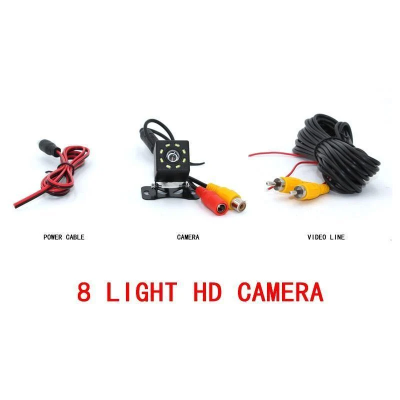 Auto-Rückfahrkamera 8 LED Nachtsicht Weitwinkel HD-Farbbild Wasserdichte Universal-Rückfahrkamera