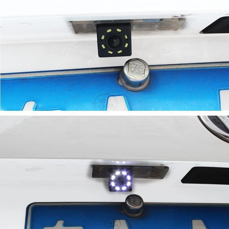 Auto-Rückfahrkamera 8 LED Nachtsicht Weitwinkel HD-Farbbild Wasserdichte Universal-Rückfahrkamera