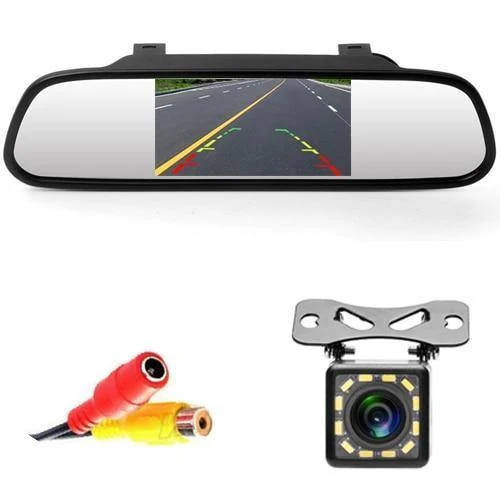 4.3-Zoll-Auto-Rückspiegel-Monitor, automatisches Parksystem + LED-Nachtsicht-Rückfahrkamera, CCD-Auto-Rückfahrkamera