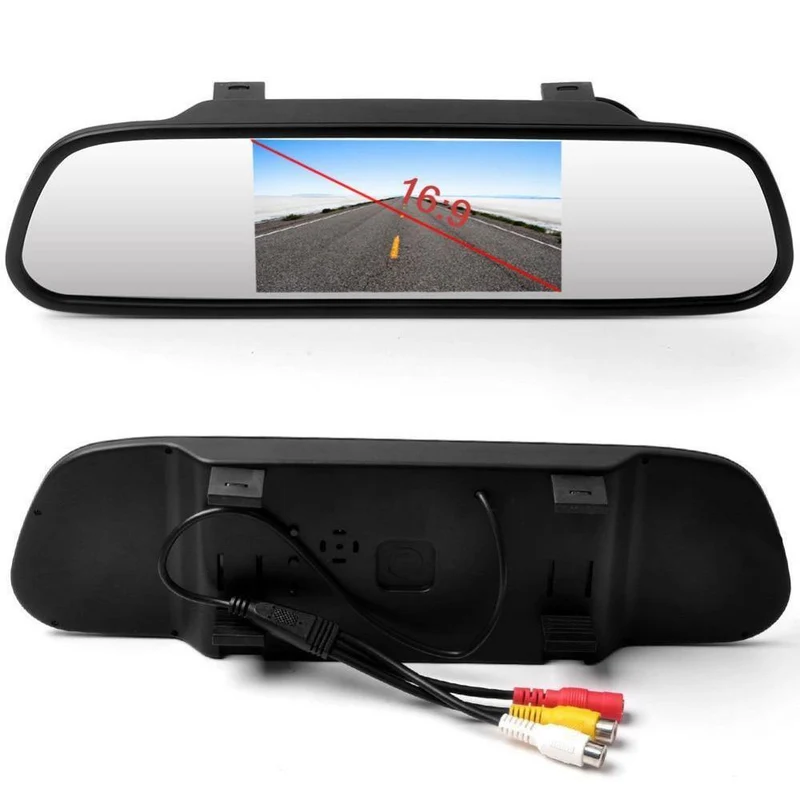 4.3-Zoll-Auto-Rückspiegel-Monitor, automatisches Parksystem + LED-Nachtsicht-Rückfahrkamera, CCD-Auto-Rückfahrkamera