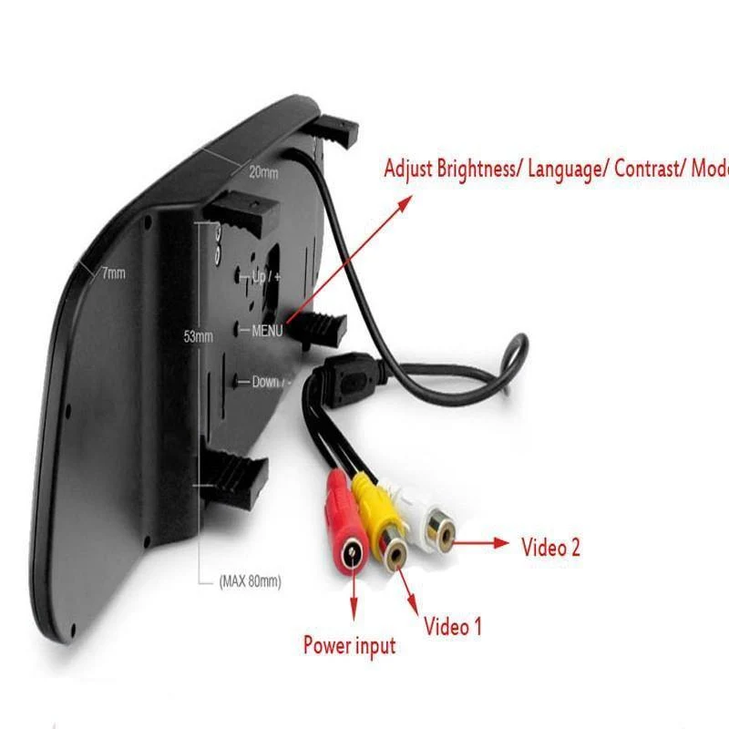 Auto-HD-Video-Auto-Parkmonitor, 4 LED-Nachtsicht-CCD-Auto-Rückfahrkamera, 4.3-Zoll-TFT-LCD-Auto-Rückspiegel-Monitor