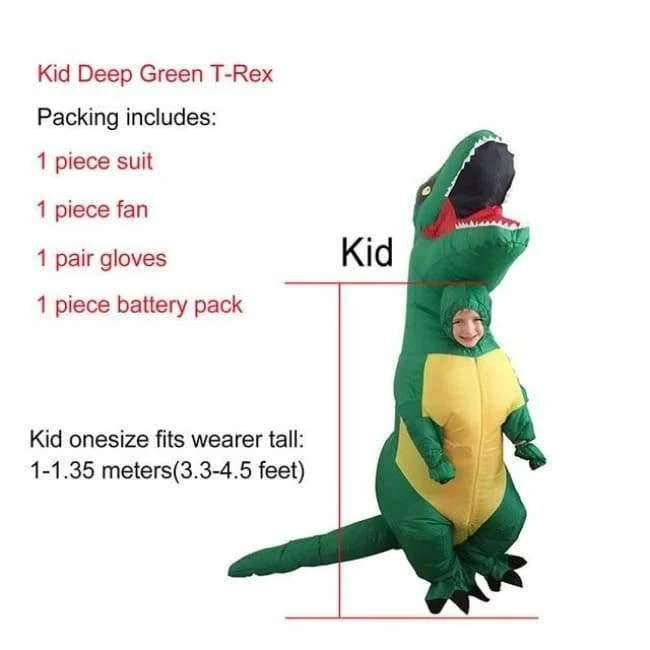 Aufblasbare T-Rex Kostüme Dinosaurier Kostüm Erwachsene Kind Männer Frauen Blowup Halloween Jurassic Welt T Rex Cosplay Outfits