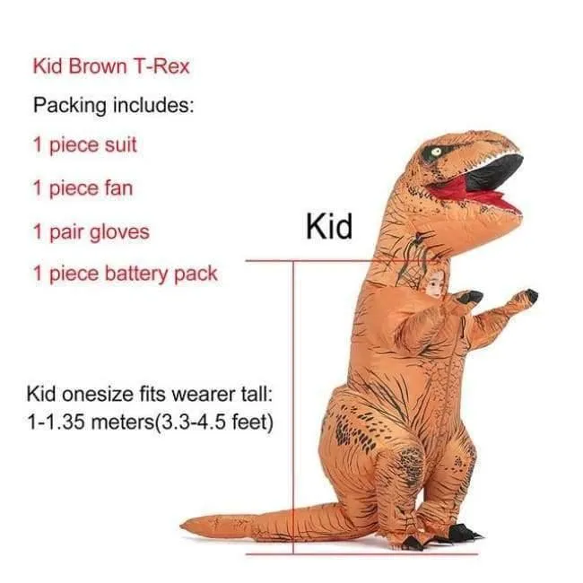 Aufblasbare T-Rex Kostüme Dinosaurier Kostüm Erwachsene Kind Männer Frauen Blowup Halloween Jurassic Welt T Rex Cosplay Outfits