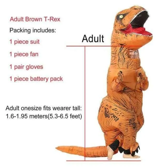 Aufblasbare T-Rex Kostüme Dinosaurier Kostüm Erwachsene Kind Männer Frauen Blowup Halloween Jurassic Welt T Rex Cosplay Outfits