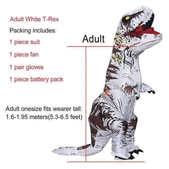 Aufblasbare T-Rex Kostüme Dinosaurier Kostüm Erwachsene Kind Männer Frauen Blowup Halloween Jurassic Welt T Rex Cosplay Outfits