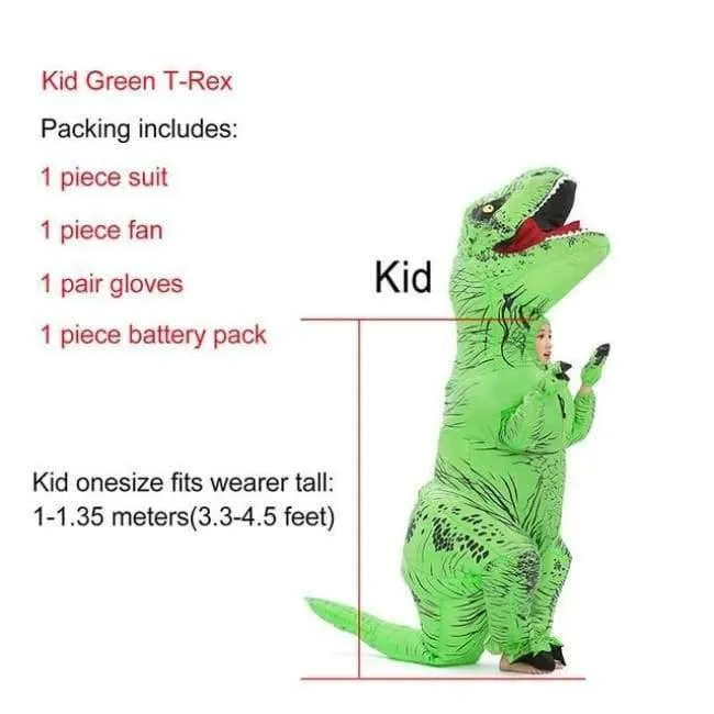 Aufblasbare T-Rex Kostüme Dinosaurier Kostüm Erwachsene Kind Männer Frauen Blowup Halloween Jurassic Welt T Rex Cosplay Outfits