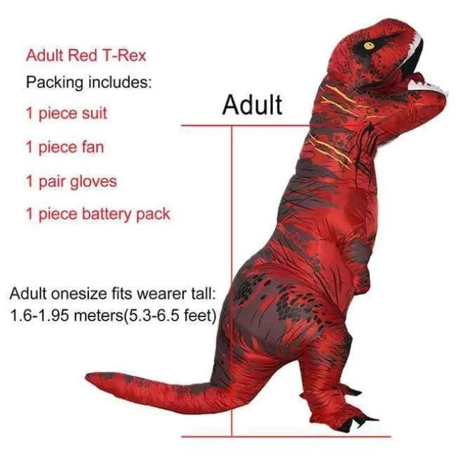 Aufblasbare T-Rex Kostüme Dinosaurier Kostüm Erwachsene Kind Männer Frauen Blowup Halloween Jurassic Welt T Rex Cosplay Outfits