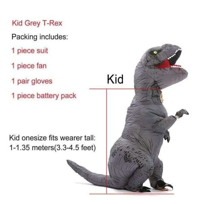 Aufblasbare T-Rex Kostüme Dinosaurier Kostüm Erwachsene Kind Männer Frauen Blowup Halloween Jurassic Welt T Rex Cosplay Outfits