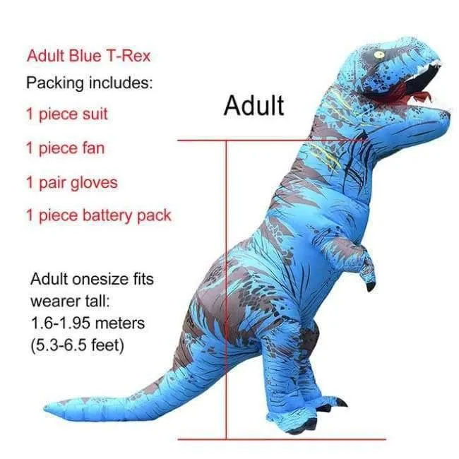Aufblasbare T-Rex Kostüme Dinosaurier Kostüm Erwachsene Kind Männer Frauen Blowup Halloween Jurassic Welt T Rex Cosplay Outfits