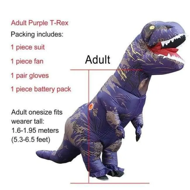 Aufblasbare T-Rex Kostüme Dinosaurier Kostüm Erwachsene Kind Männer Frauen Blowup Halloween Jurassic Welt T Rex Cosplay Outfits