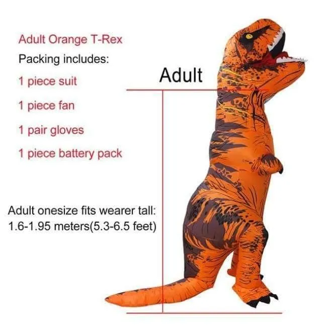 Aufblasbare T-Rex Kostüme Dinosaurier Kostüm Erwachsene Kind Männer Frauen Blowup Halloween Jurassic Welt T Rex Cosplay Outfits