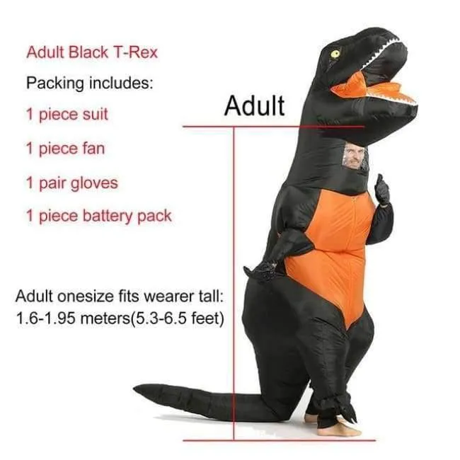 Aufblasbare T-Rex Kostüme Dinosaurier Kostüm Erwachsene Kind Männer Frauen Blowup Halloween Jurassic Welt T Rex Cosplay Outfits