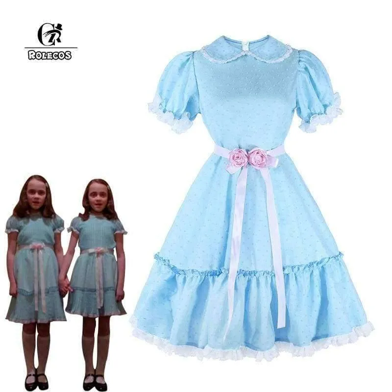 Frauen Halloween Kostüm Die Glänzenden Zwillinge Cosplay Sweet Lolita Kleid Horrorfilm Cosplay Mädchen Party Kleidung